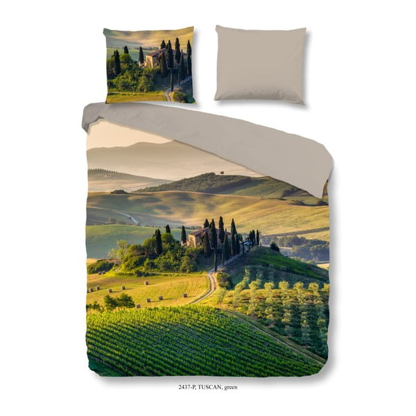 Medvilninė dvivietė patalynė "Good Morning Tuscan Green", 200 x 240 cm