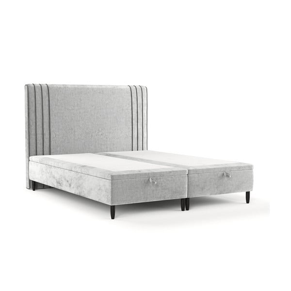 Dvigulė lova pilkos spalvos audiniu dengta su sandėliavimo vieta 180x200 cm Musca – Maison de Rêve