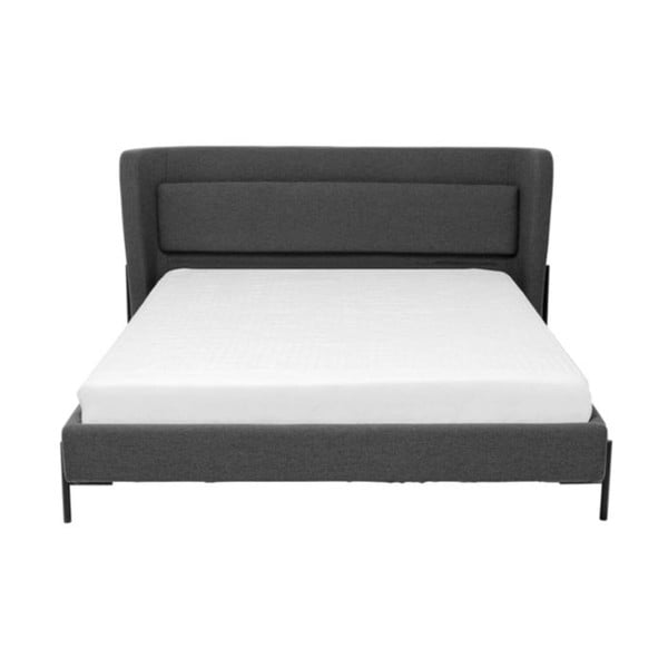Dvigulė lova tamsiai pilkos spalvos dengta audiniu 160x200 cm Tivoli – Kare Design