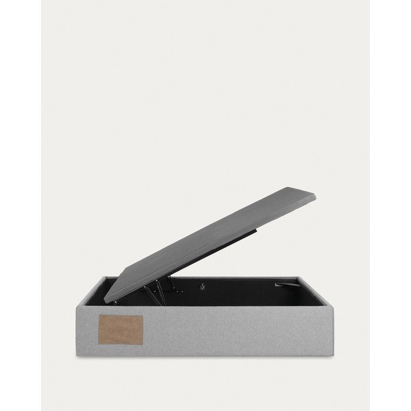 Pilkos spalvos viengulė lova audiniu dengta su sandėliavimo vieta 90x190 cm Matters – Kave Home-image-3