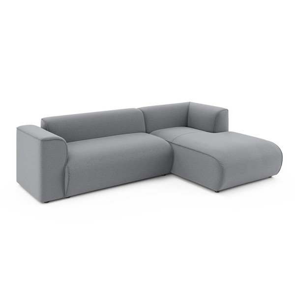 Šviesiai pilkos spalvos kampinė sofa (su dešiniuoju kampu/su gultu) Merid  – Ropez-image-2
