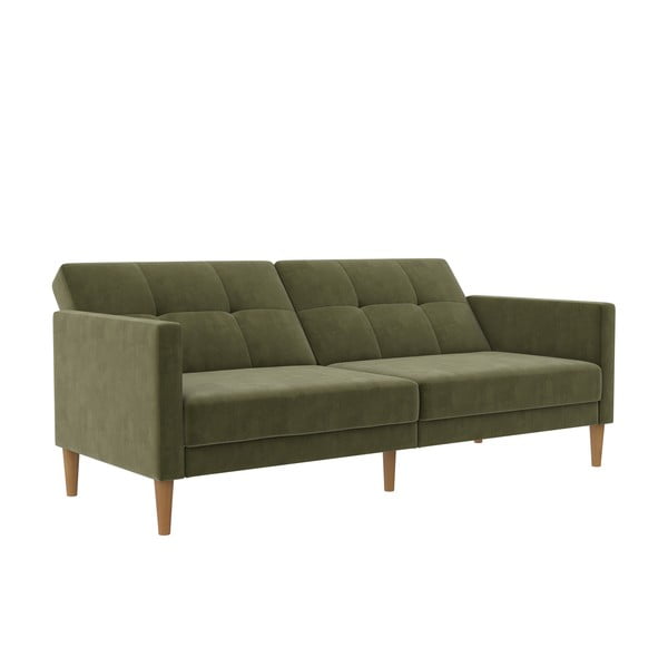 Iš velveto sulankstoma sofa žalios spalvos 207 cm Lilly – Støraa-image-2
