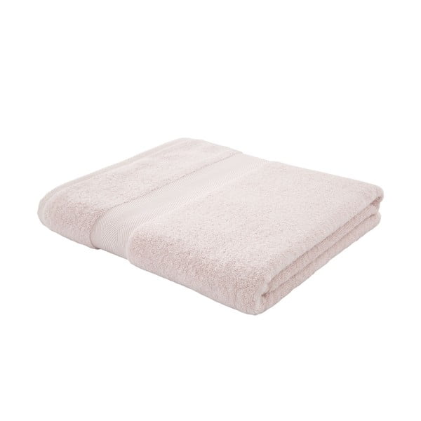 Šviesiai rožinis medvilninis rankšluostis su šilku 100x150 cm - Bianca