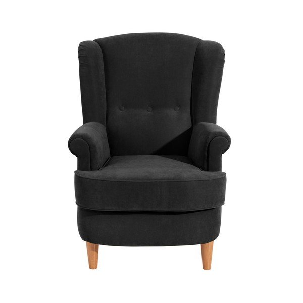 Juodas fotelis Max Winzer Kendra Velor-image-1