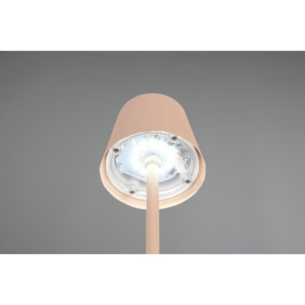 Kreminės spalvos stalinis šviestuvas LED (aukštis 21 cm) su metaliniu gaubtu Diaz – Reality-image-2