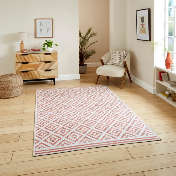 Skalbiamas oranžinės spalvos kilimas 152x230 cm Coral Orange – Think Rugs-image-1