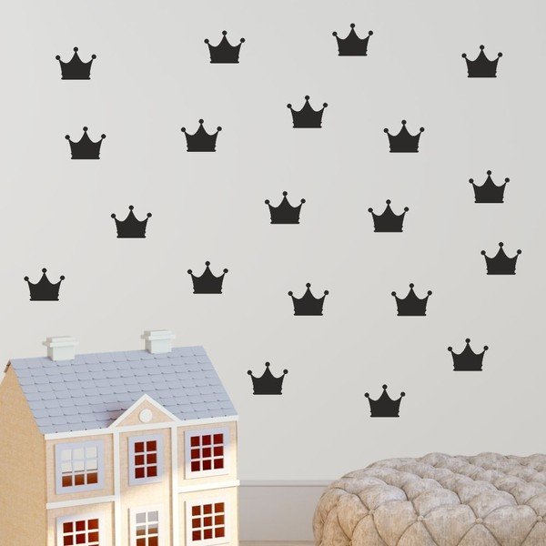 Juodų sienų lipdukų rinkinys Šiaurės Karolina Skandinavijos namų dekorai Crown