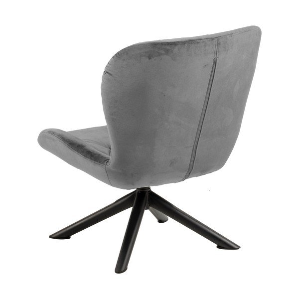 Pilkas aksominis krėslas Actona Batilda-image-1