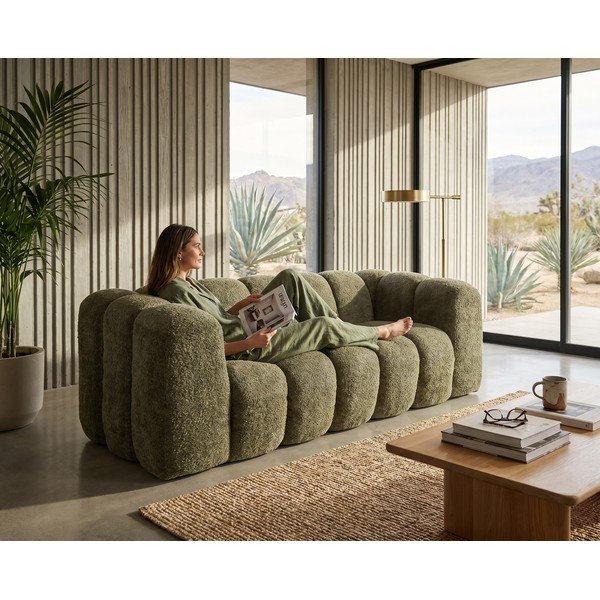 Tamsiai žalios spalvos sofa 214 cm Gajos – Marckeric-image-1