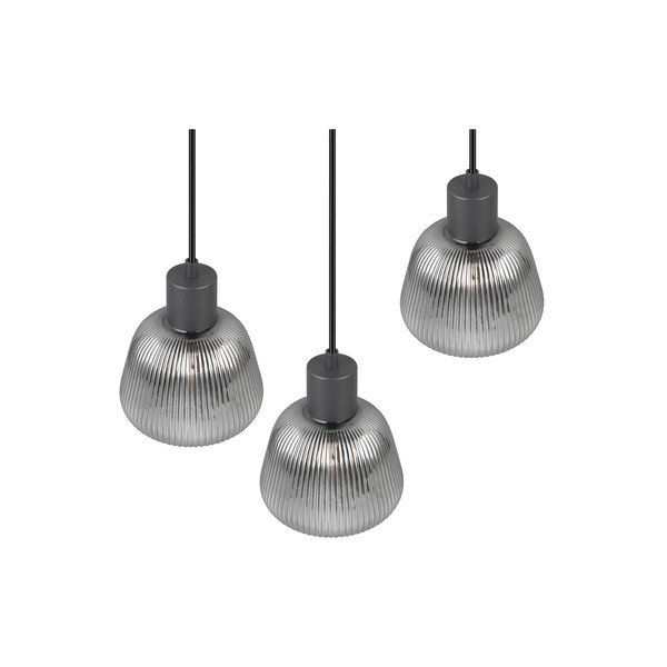 Kabantis šviestuvas juodos spalvos ø 37 cm su stiklo gaubtu Tarifa – Trio-image-3