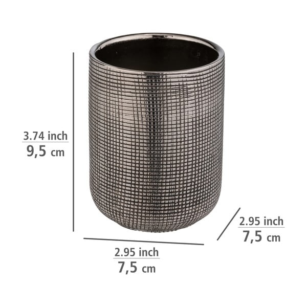Iš keramikos dantų šepetėlio indas sidabrinės spalvos Rivara – Wenko-image-4
