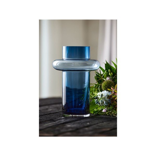 Tamsiai mėlyna stiklo vaza Lyngby Glas Tube, aukštis 30 cm-image-4