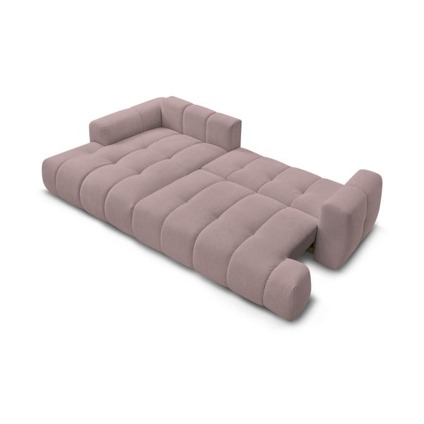 Rožinės spalvos sulankstoma/su sandėliavimo vieta kampinė sofa (su kairiuoju kampu/su gultu) Fuji – Bobochic Paris-image-4