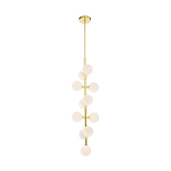 Baltos spalvos/auksinės spalvos iš metalo kabantis šviestuvas ø 27 cm su stiklo gaubtu Trieste – Premier Housewares