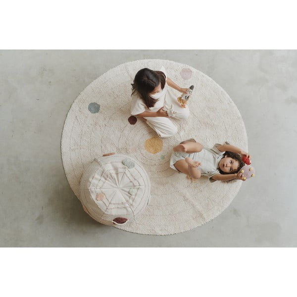 Smėlio spalvos iš medvilnės vaikiškas žaidimų kilimas ø150 cm Solar System – Lorena Canals-image-1