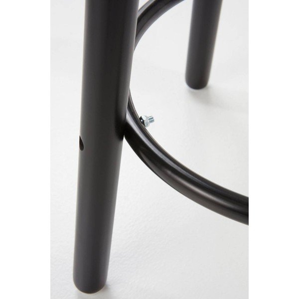 Juodos spalvos iš pušies masyvo baro taburetė (sėdynės aukštis 65 cm) Kinna – Jotex-image-3