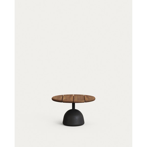 Apvalios formos sodo kavos staliukas su akacijos stalviršiu ø 55 cm Saura – Kave Home-image-2