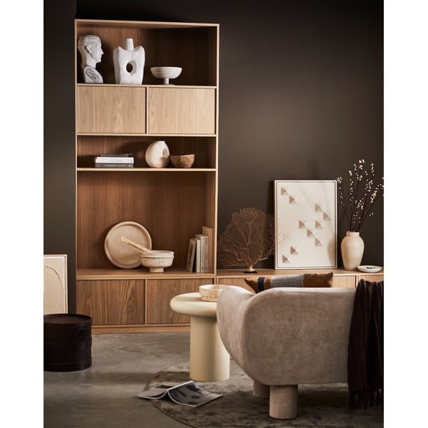 Modulinė knygų spinta natūralios spalvos iš ąžuolo 157x199 cm Modulair – vtwonen-image-2