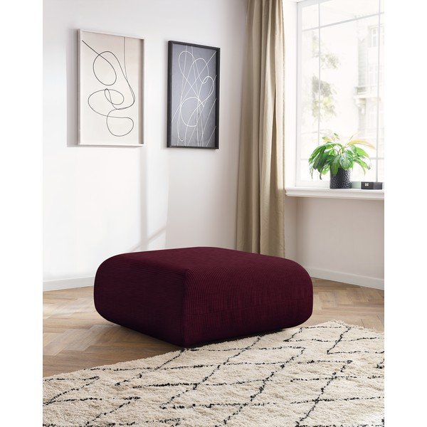 Bordo spalvos velvetinis pufas Lecomte - Bobochic Paris-image-1