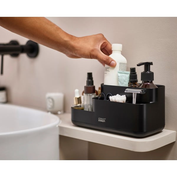 Iš plastiko vonios organizatorius juodos spalvos EasyStore – Joseph Joseph-image-1