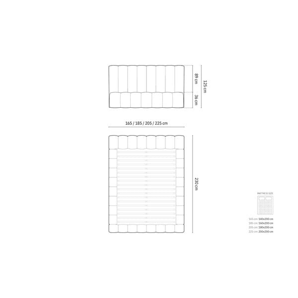 Dvigulė lova šviesiai pilkos spalvos audiniu dengta su sandėliavimo vieta su lovos grotelėmis 180x200 cm Kelp – Micadoni Home-image-4