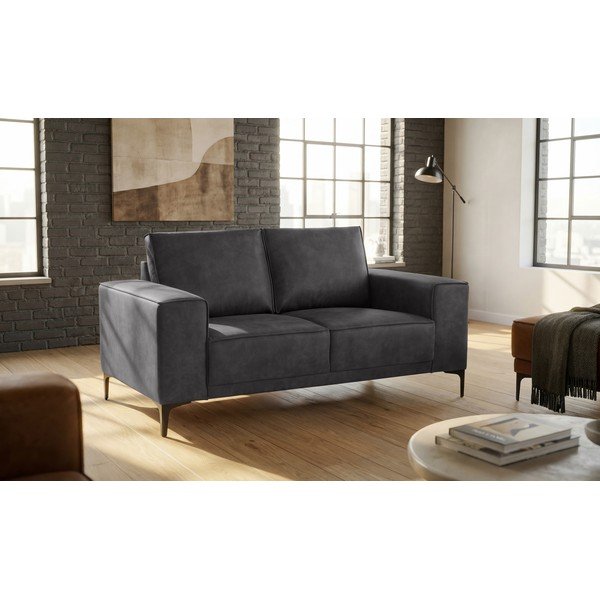 Iš dirbtinės odos sofa antracito spalvos 164 cm Copenhagen – Scandic-image-1