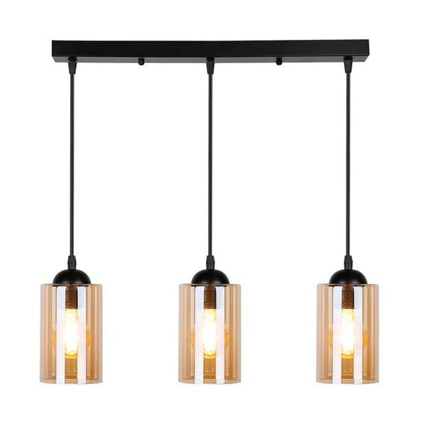 Juodas pakabinamas šviestuvas su stikliniu gaubtu 10x55 cm Bistro - Candellux Lighting-image-2