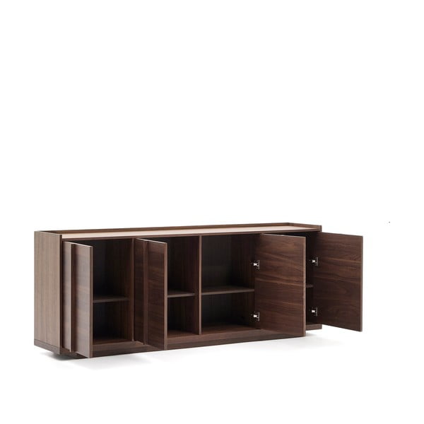 Rudos spalvos šoninė spintelė iš riešutmedžio 200x80x45 cm Onix – Kave Home-image-4