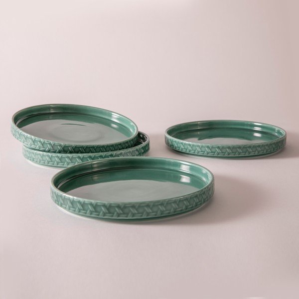 Desertinės lėkštės turkio spalvos iš porceliano  4 vnt. ø 20 cm Heath Jade – Ladelle-image-2