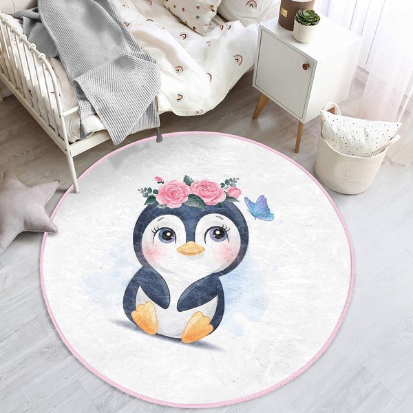 Vaikiškas kilimas baltos spalvos ø 100 cm Comfort – Mila Home-image-4
