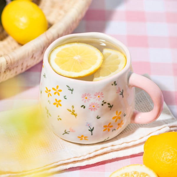 Kreminės spalvos iš akmens masės puodelis 375 ml Ditsy – Sass & Belle-image-1