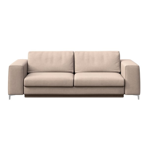 Smėlio spalvos iš velveto sulankstoma sofa 256 cm Rene – Rodier