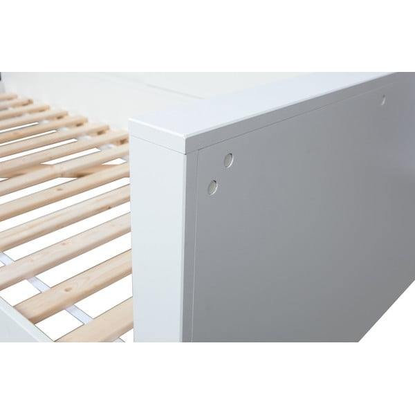 Balta viengulė lova iš pušies medienos WOOOD Connect, 90 x 200 cm-image-4