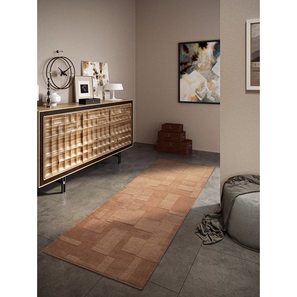Rankų darbo iš vilnos kilimas rudos spalvos 80x250 cm Wilhelmine – Villeroy&Boch-image-1