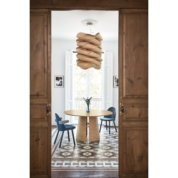 Apvalios formos valgomojo stalas natūralios spalvos iš ąžuolo ø 137 cm Cep – Teulat-image-1