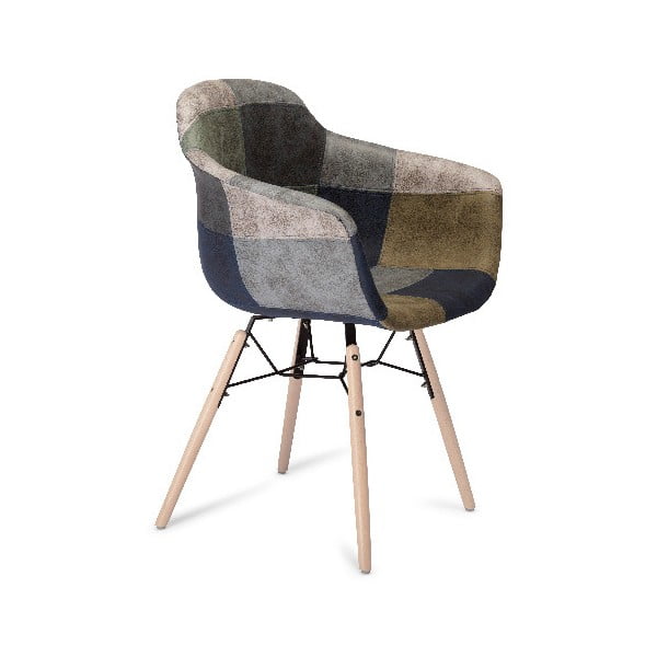 Pilka valgomojo kėdė su buko kojomis "Furnhouse Flame Patch-image-2