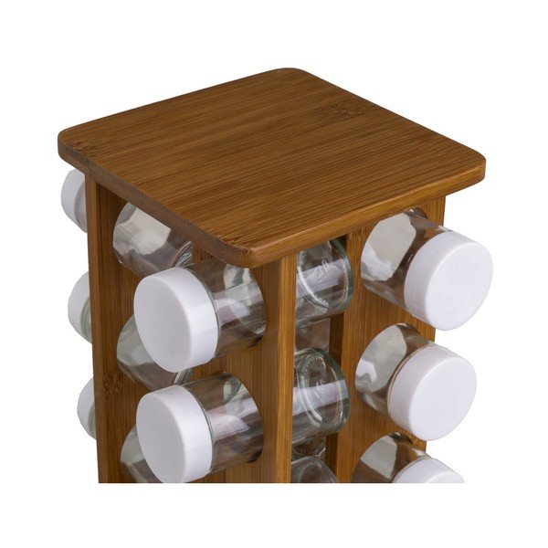 Prieskonių indai 12 vnt. su stovu Bamboo Walnut – Casa Selección-image-4