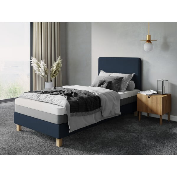 Viengulė lova tamsiai mėlynos spalvos audiniu dengta su lovos grotelėmis 90x200 cm Lotus – Cosmopolitan Design-image-4