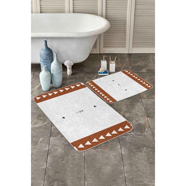 Vonios kilimėliai baltos spalvos 2 vnt. 60x100 cm – Mila Home-image-3