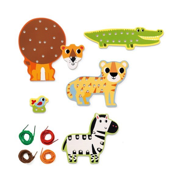 Vaikiški mediniai skiautiniai džiunglių gyvūnai Djeco-image-2