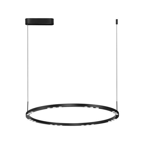 Matinės juodos spalvos iš aliuminio kabantis šviestuvas LED su pritemdymo funkcija ø 80 cm Lunette – Nova Luce