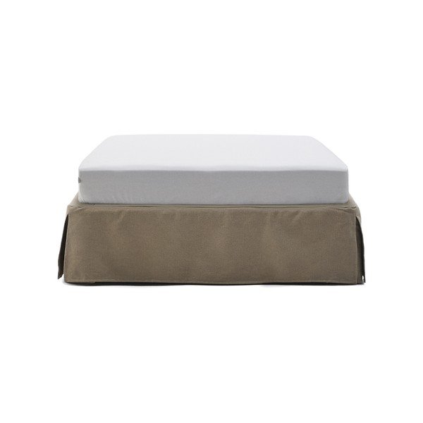 Taupe spalvos viengulė lova audiniu dengta be galvūgalio 90x200 cm Jaira – Kave Home-image-2