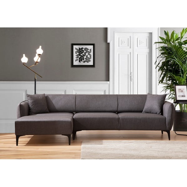 Tamsiai pilka kampinė sofa  Belissimo, kairysis kampas – Balcab Home-image-1