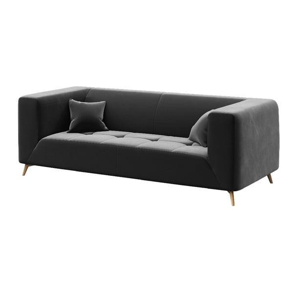 Tamsiai pilka aksominė sofa MESONICA Toro, 217 cm-image-2