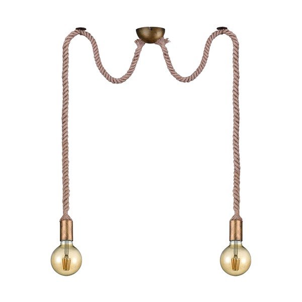 Žalvario spalvos kabantis šviestuvas ø 12 cm Rope – Trio