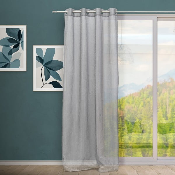 Pilkos spalvos permatoma užuolaida 140x260 cm Vertical Thread – Casa Selección-image-1