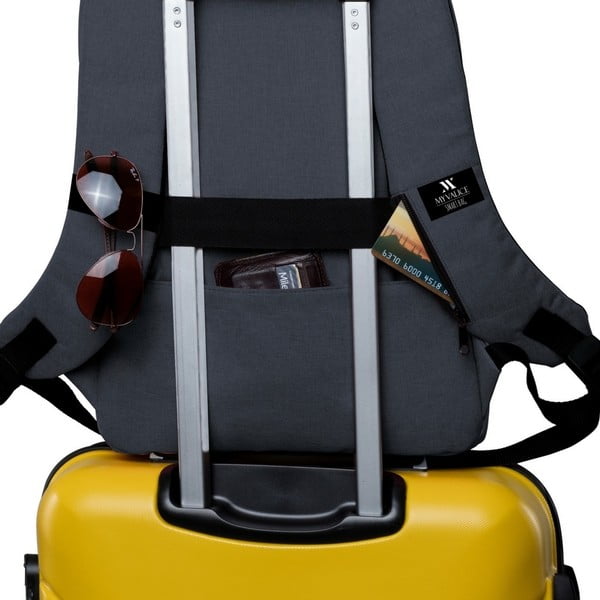 Antracito spalvos kuprinė su USB jungtimi My Valice GALAXY Smart Bag-image-2