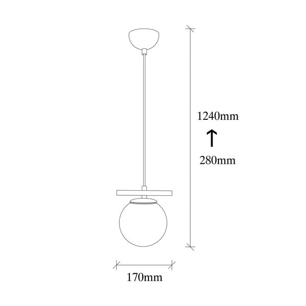 Baltos spalvos/juodos spalvos kabantis šviestuvas ø 15 cm su stiklo gaubtu Üzüm – Opviq lights-image-3