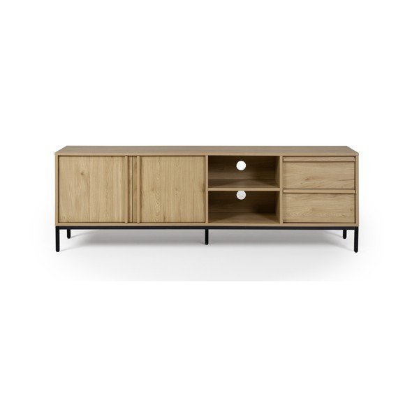 Natūralios spalvos TV spintelė iš ąžuolo 180x59x40 cm Luc – Marckeric
