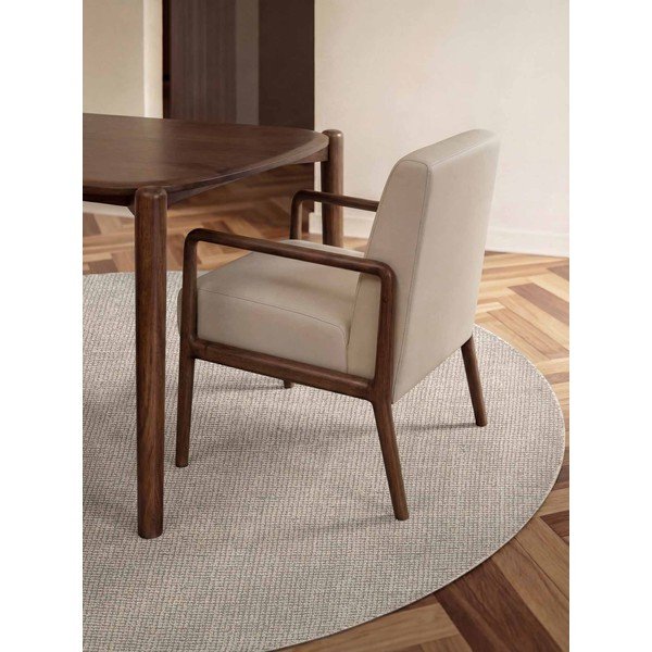 Rankų darbo kreminės spalvos iš vilnos apvalios formos kilimas ø 160 cm Greenwich – Ted Baker-image-1